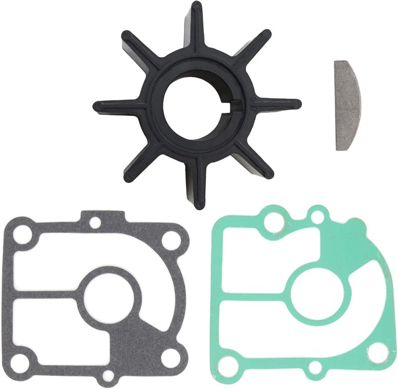 QUICKMARINER QuickMarine 8M0135803 Water Pump Impeller Service Kit for Mercury Marine & Tohatsu Nissan 9.9 15 18 20 HP Outboard Motor Replacement 47-803748 334-65021-0 Sierra 18-8921 with Gasket and Key - Image 5